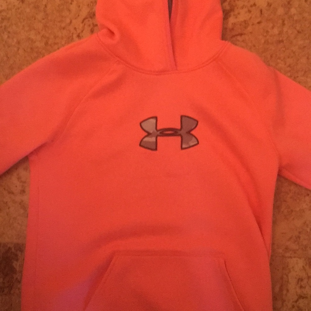 Youth medium under armour sweater neon pink